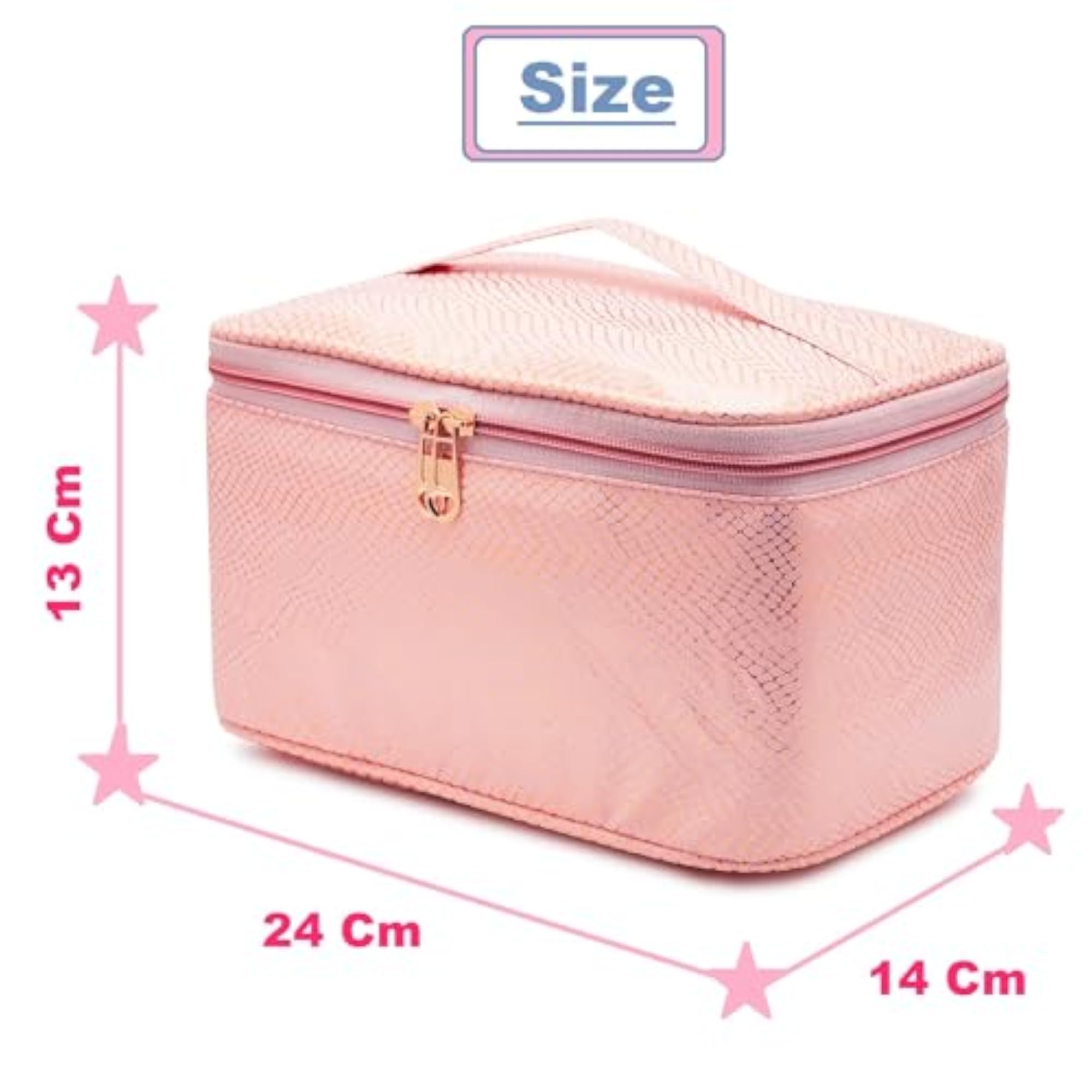 Women's Spacious PU Leather Cosmetic Bag, Waterproof
