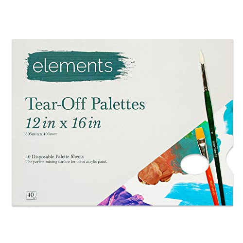 Paleta de pintura desechable con gran superficie de mezcla impermeable para óleo