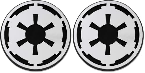 Image of SW Imperial Galactic Empire Logo Plastic Auto Emblem - [Silver][3'' x 3''] (Pack of 2)