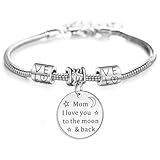 Presente da mãe: Pulseira Best Mom Ever para mãe no Dia das Mães e Dia dos Namorados, Medium, Aço inoxidável, \