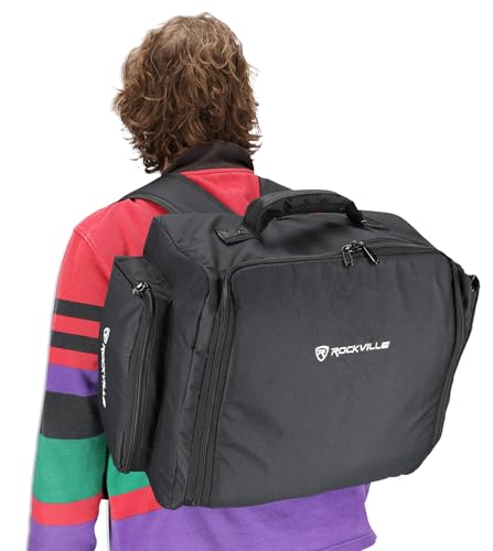 Image of Rockville RLBP6 Padded Backpack for 6 Par Lights Bag with Dividers+Handle+Straps | Removable Dividers, Padded Handle, Backpack Straps, 10mm Foam, 600D Nylon, 1.8 lbs, Rubber Feet, External Compartments