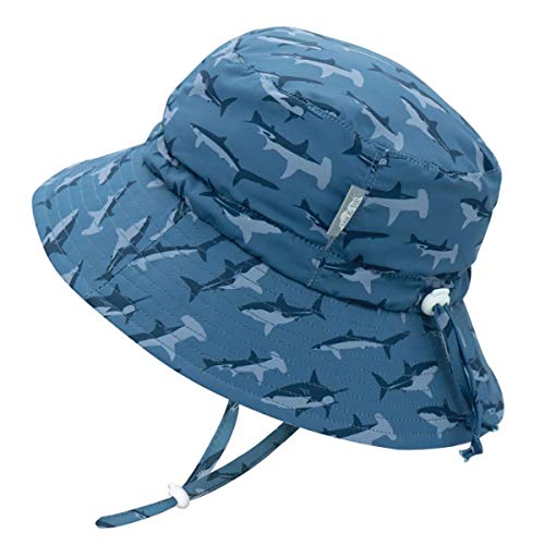 Jan & Jul Toddler Sun Hat for Boys Girls, Water Repellent, 50+ UPF, Quick Dry (S: 0-6 Months, Shark)