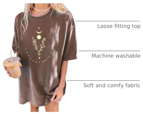 Image of Remidoo Oversized Graphic Tshirts for Women Casual Loose Fit Short Sleeve Tee