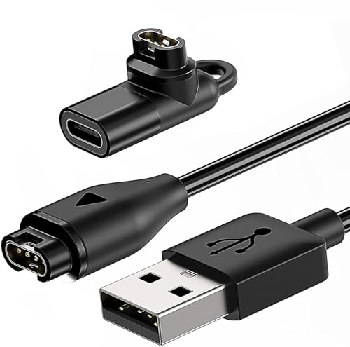 E ECSEM Charger Cable Compatible for Garmin Tactix 8/Tactix 7, 7Pro/Tactix Charlie/Tactix Delta, Delta Solar Smartwatch with Type-C Adapte Converter, 3.3Ft USB Charging Cable Data Transfer Cord