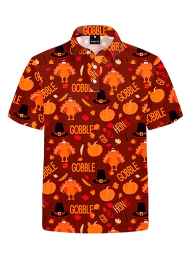 AOBUTE Men's St Patricks Polo Short Sleeve Shamrock Shirt Holiday Golf Top