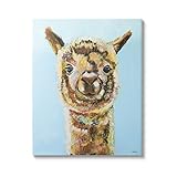 Stupell Industries Happy Llama Farm Animal Face Canvas Wall Art, Design by Jen Seeley,16 x 20
