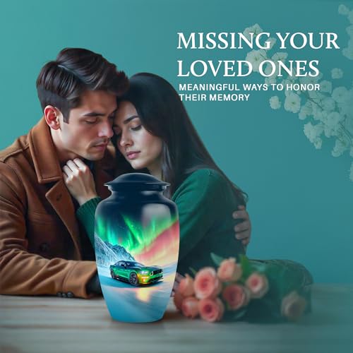 Image of Car Urn Cremation Keepsakes for Ashes 1 Large & 2 Small | Decorative Urn for Mom & Dad, Tiny Urns for Adult Human
