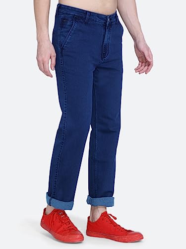 Image of Mid Waist Heavy Weight Stretchable Denim Material Front Cross Pocket Comfort Fit Jeans Pant for Men