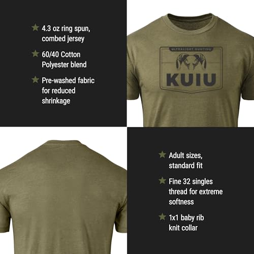 KUIU Logo Sign T-Shirt for Men – Lightweight Cotton Polyester Hunting Tee – Soft, Durable Standard Fit Crew Neck3