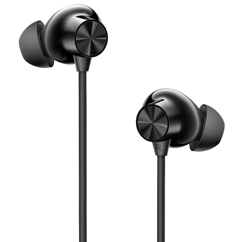 Image of Original Multi-Device Compatible with OnePlus Z3 Wireless Earphones Youth Edition - Bluetooth Neckband with Mic 12.4mm Drivers IP55 Durable Design (Black) (L6MT65)