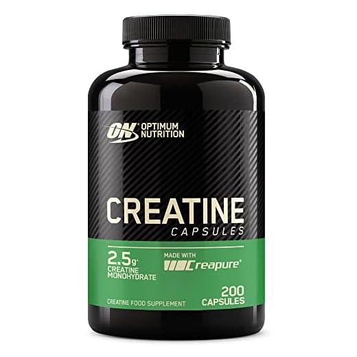 Optimum Nutrition Cápsulas de Creatina, 2500mg de Monohidrato de Creatina por Porción, Sin sabor, Suplemento Alimenticio para Apoyar el Rendimiento, 100 porciones, 200 cápsulas