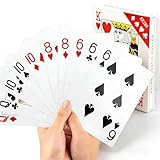 【商品仕様】​素材：高品質コート紙。​サイズ：12×17cm（通常トランプの約 4 倍サイズ）。​セット内容：1 セット（標準 54 枚組み／トランプ 1 組分）​。 【細部こだわりの安心設計】​単なるサイズ大きさだけでなく、使用感と安全性を重視した仕上げです。​厚手コート紙を採用：薄紙のように破れにくく、繰り返し使用しても形状を保ちます。​全周コーナー丸み加工：角が尖らないため、お子様や高齢者が使用しても手を傷つけるリスクを低減。​ 【大型デザインで場を盛り上げる】​通常トランプの約 4 倍サ...