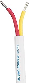 ANCOR MARINE GRADE 124302 Electrical Safety Duplex Tinned Boat Cable (Paddle with 1/4-Inch Tab, Flat, 12-Gauge, 25-Feet)