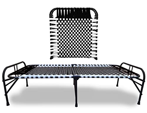 ARTEMIST Single Folding Beds Space Saving Heavy Duty Portable Foldable Beds Frame Slat, Perfect Replacement of Box Spring Beds 3X6 feet (Black Classic Bed)