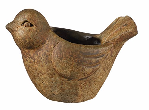Classic Home and Garden Cement Buddies Indoor Outdoor Bird Planter, Rust, Large, 9" - Image 3