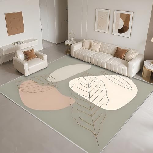 DJHWWD Alfombras Lavables Lavable Lavadora 180x250cm,Alfombras Grandes Arte Abstracto para Suelo Madera,Dormitorio Matrimonio,Comedor Verde