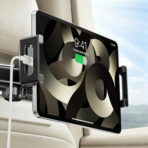 Soporte tablet coche reposacabezas giratorio 360 y brazo plegable para iPad y smartphones de 12" 7