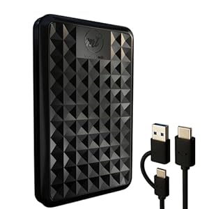 ModusTech 500GB Externe Festplatte – Tragbare USB 3.0/Typ-C Hochgeschwindigkeits-HDD – Kompatibel mit Windows, Mac, Laptop, PC, Desktop, PS4/5, Xbox (Schwarz)