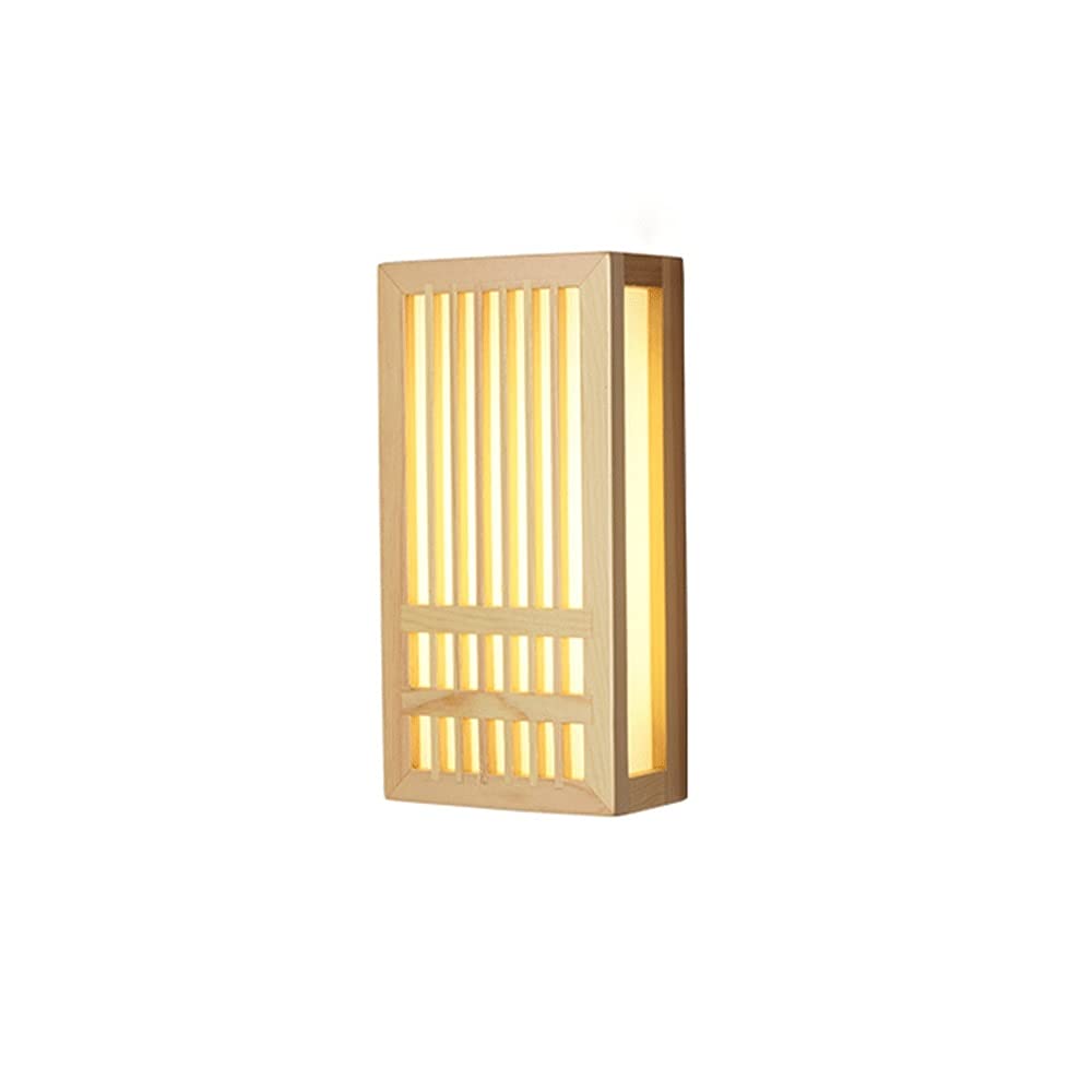 LED naturalny bambus kinkiet ścienny kinkiet z drewna styl japoński abażur z PVC kinkiety do korytarza balkon, alejek sypialnia nocna ciekawe