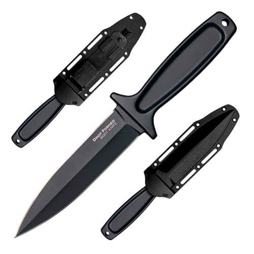 Image of COLD STEEL Drop Forged Boot 5 inch 52100 High-Carbon Steel Spear Point Fixed Blade EDC Concealed Carry Tactical Outdoor Hunting Knife, 4 inch Ergonomic Handle, Resistant Secure-Ex Sheath