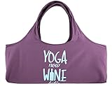 Wild Essentials Bolsa De Ioga Now Wine Later, Exercícios, Grande Para Carregar Tapetes Com Alça Ombro E Bolso Interno, Adequada A Maioria Dos Tapetes, Resistente, 280 G, Lona Algodão Reciclado