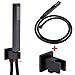 Produktbild Matte schwarze Finish Dusch Kopf Messing Halterung Halter Wandstecker Ellenbogen 1,5 cm PVC-Schlauch Hand Dusche Set