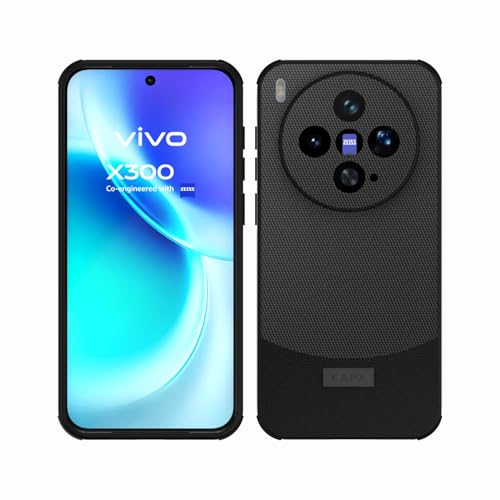 Image of KAPA MatrixWoven Grip Back Cover for Vivo X300 5G | Woven Fabric & Leather Hybrid Camera Protection, Shockproof Slim Bumper Case (Matte Black)