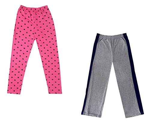 Image of IndiWeaves Boys and Girls Cotton Solid and Printed Pyjama /Pant /Trackpants [Pack of 2] Multicolor85