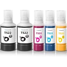 OFFICENTER T522 522 Ink Refill Bottles for Ecotank ET-2760 ET-4760 ET-2750 ET-2720 ET-3760 ET-2850 ET-15000 ET-2800 ET-4700 ST-4000 ST-2000 ET-3710 ET4810 ET-3850 ET-3750 ET-2803 Printer 2BK C M Y