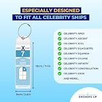 Celebrity Cruise Luggage Tag Holders [4 Pack] – Waterproof, Durable Plastic with Steel Loops – Fits All Celebrity Ships for Cruising in 2025, 2026 and 2027 – Cruise Essentials by Anchors Up
