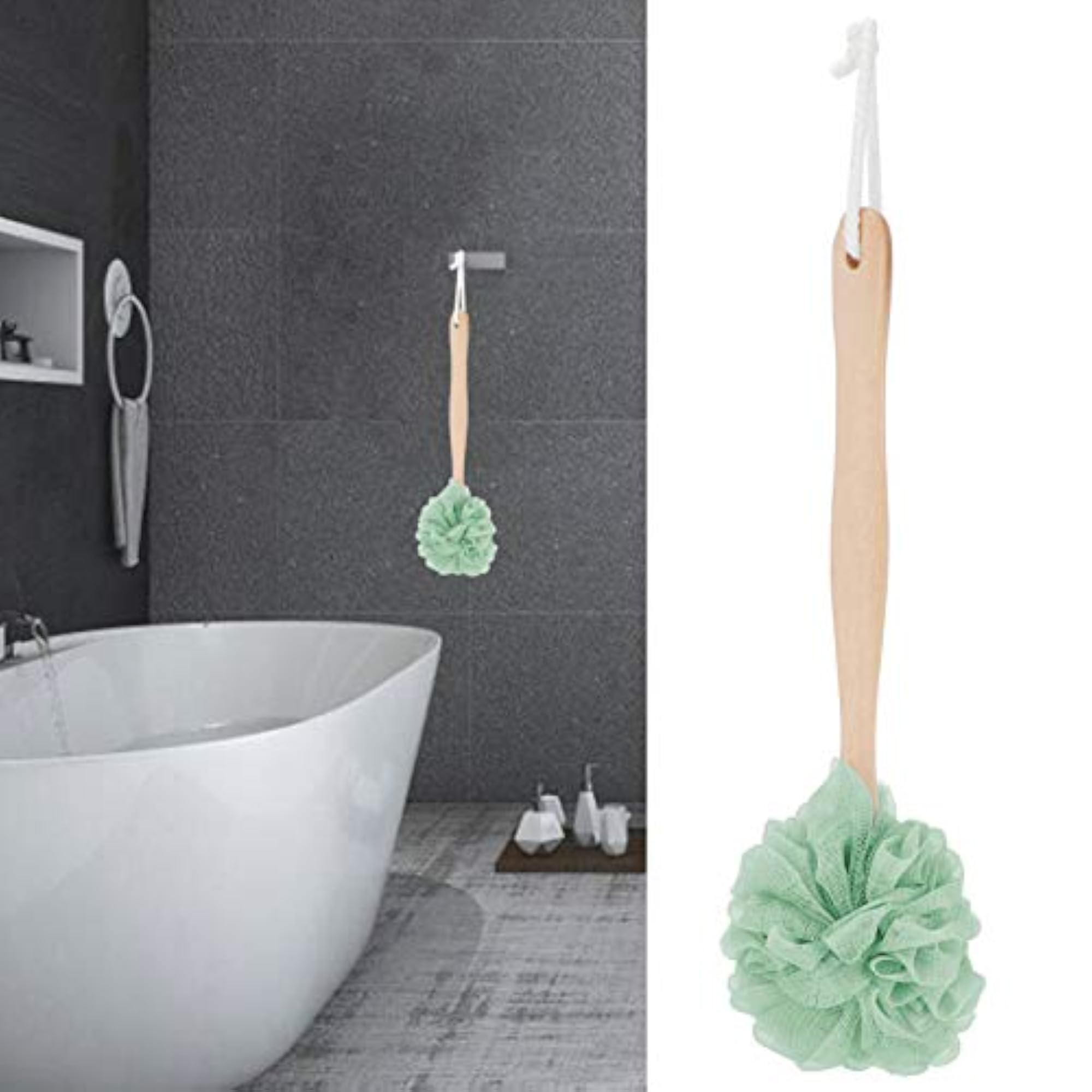 Wooden Handle Bath Scrubbing Brush for Gentle Massage