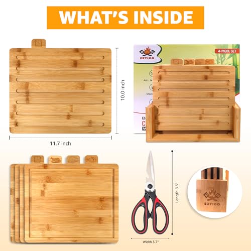 Bamboo Cutting Board Set with Scissors - Save 30% - Image 2