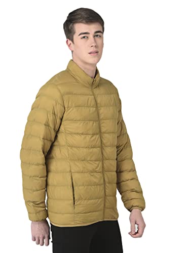 Image of Crimsoune Club Men Puffer Jacket In Mustard Color