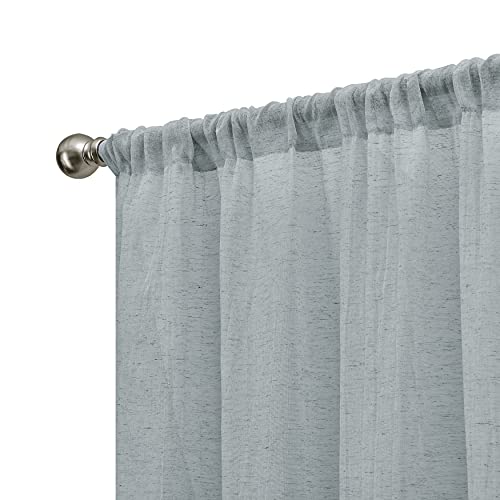 French Connection – Charter Crushed | Window Curtain | Set Of 2 Panels| Semi Sheer | Modern Home Décor | Drapes For Living Room, Dining Room, Bedroom, Dorm | Measures 50"X84" Pair| Aqua #TOP1