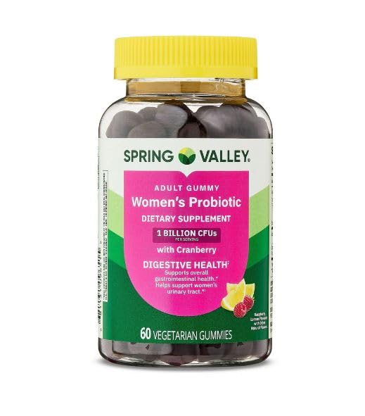 Spring Valley Extra Strength Probiotic Vegetable Capsules for Digestive Health (Womens Gummies 60 Count)