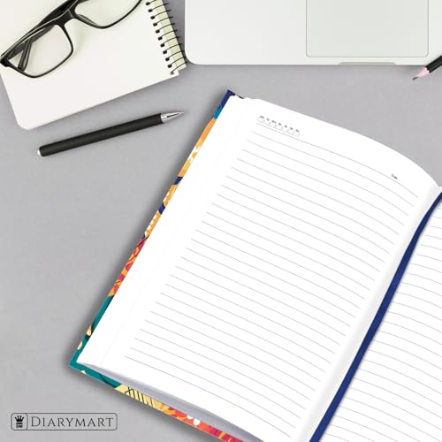 Image of Hard Bound Notebook for Girls & Women | A5 Ruled Journal | 192 Pages | 80 GSM Premium Paper | Designer Laminated Cover | Ribbon Bookmark | Notebook for School, College, Office, Journaling & Note Taking (DM4019)
