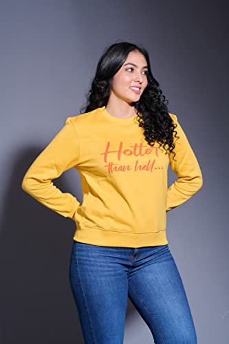 Image of Go Devil Stylish Trendy Regular Fit 100% Cotton Sweatshirt with Round /Crew Neck Full Sleeves, Casual Printed Winter Wear for Women /Girls