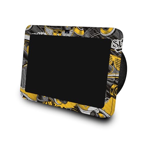 Image of Carbon Fiber Skin Compatible with Amazon Echo Show 8 (3rd Gen, 2023) - Yellow Hip Hop - Premium 3M Vinyl Protective Wrap Decal Cover - Easy to Apply | Crafted in The USA by MightySkins