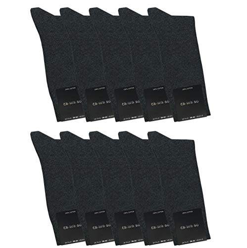 Preisvergleich Produktbild ca·wa·so Herren Socken aus 100% Baumwolle (10er-Pack) (43-46, grau)