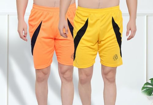 Image of DIA A DIA Men's Polycotton Running Sports Gym Shorts Pack of 2