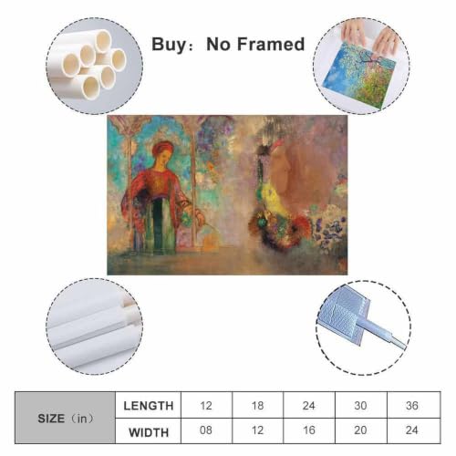 Cuadro de Odilon Redon para pared: dale vida a tu sala de estar u oficina moderna 2