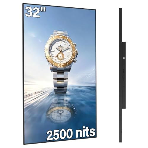 Image of 32 Inch Wall Mount Digital Sigane, 2500nits Slim Frameless LCD Monitor
