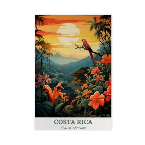 Poster Costa Rica foret tropicale sur toile idee cadeau deco salon et bureau