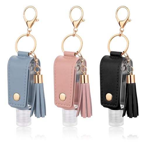 3 PCS Portable Empty Bottle Keychain, 30 ml Hand Sanitizer Holder...