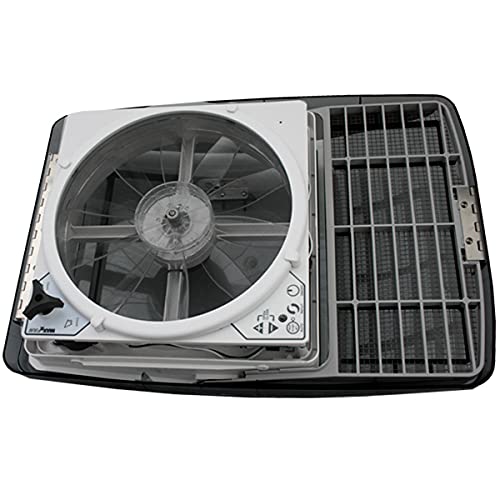 pro-Styling MAXXFAN Deluxe schwarz getönte Klarglas Dachluke Dachfenster Dachhaube 40x40 cm mit Ventilator