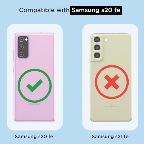 Image of Outlouders Back Cover for Samsung Galaxy S20 Fe 5G Clear Transparent PC + TPU Bumper Case with Raised Edges for Shockproof Protection (Transparent)