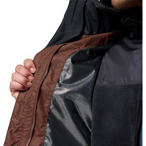 Columbia Chaqueta Bugaboo 3 con forro polar intercambiable para hombre, abrigo de invierno 3 en 1, color tabaco, negro, talla M - imagen 8