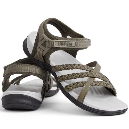 Image of UBFEN Womens Hiking Sandals Outdoors Water Sport Arch Support | Comfortable Adjustable Ankle Strap, Lightweight Suitable for Beach, Travel, Golf and Daily Wear