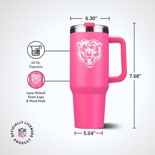 Image of The Memory Company Officially Licensed NFL - Chicago Bears 40oz Pink Game Day Tumbler with Team Logo