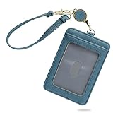 QUARE パスケース リール付き 定期入れ ブルー シュリンク レディース おしゃれ 可愛い ICカード 2枚 ストラップ 伸びる 通勤 通学 薄型 子供 バッグ